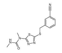 N-(5-((3-cyanophenyl)methylthio)-1,3,4-thiadiazol-2-yl)-N,N',dimethylurea结构式