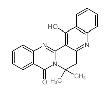 6,7-Dihydro-15-hydroxy-7,7-dimethyl-benzo-<2,3>(1,6)-naphthyridino<5,6-b>-chinazolin-9-on结构式