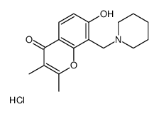 7-hydroxy-2,3-dimethyl-8-(piperidin-1-ium-1-ylmethyl)chromen-4-one,chloride结构式