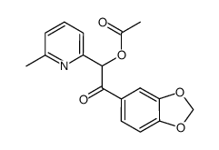 acetic acid 2-benzo[1,3]dioxol-5-yl-1-(6-methyl-pyridin-2-yl)-2-oxo-ethyl ester Structure