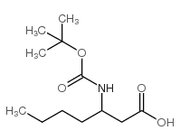 3-叔丁氧羰基氨基庚酸结构式