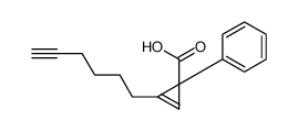 2-hex-5-ynyl-1-phenylcycloprop-2-ene-1-carboxylic acid Structure