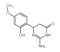 2-amino-6-(2-hydroxy-4-methoxy-phenyl)-5,6-dihydro-3H-pyrimidin-4-one structure