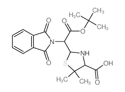 2H-Isoindole-2-aceticacid, a-(4-carboxy-5,5-dimethyl-2-thiazolidinyl)-1,3-dihydro-1,3-dioxo-,2-(1,1-dimethylethyl) ester结构式