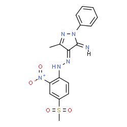 3-methyl-4-[[4-(methylsulphonyl)-2-nitrophenyl]azo]-1-phenyl-1H-pyrazol-5-amine structure
