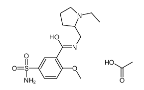 acetic acid,N-[(1-ethylpyrrolidin-2-yl)methyl]-2-methoxy-5-sulfamoylbenzamide结构式