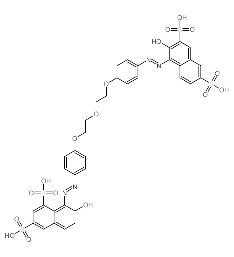 1,3-Naphthalenedisulfonicacid,7-hydroxy-8-[2-[4-[2-[2-[4-[2-(2-hydroxy-3,6-disulfo-1-naphthalenyl)diazenyl]phenoxy]ethoxy]ethoxy]phenyl]diazenyl]-,sodium salt (1:4)结构式