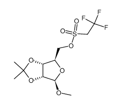 ((3aR,4R,6R,6aR)-6-methoxy-2,2-dimethyltetrahydrofuro[3,4-d][1,3]dioxol-4-yl)methyl 2,2,2-trifluoroethane-1-sulfonate Structure