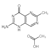 acetic acid; 9-amino-4-methyl-3,5,8,10-tetrazabicyclo[4.4.0]deca-1,3,5,8-tetraen-7-one结构式