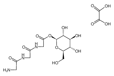 1-O-(glycylglycylglycyl)-β-D-glucopyranose mono-oxalate结构式