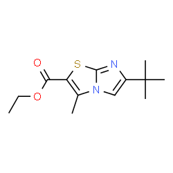 6-(1,1-DIMETHYLETHYL)-3-METHYLIMIDAZO[2,1-B]THIAZOLE-2-CARBOXYLIC ACID ETHYL ESTER结构式