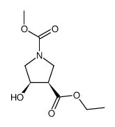 cis-ethyl 1-methoxycarbonyl-4-hydroxypyrrolidine-3-carboxylate Structure