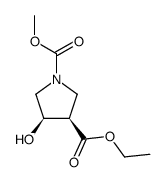 cis-ethyl 1-methoxycarbonyl-4-hydroxypyrrolidine-3-carboxylate结构式