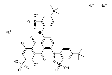 trisodium 5,8-bis[[4-(1,1-dimethylethyl)-2-sulphonatophenyl]amino]-9,10-dihydro-1,4-dihydroxy-9,10-dioxoanthracene-2-sulphonate picture