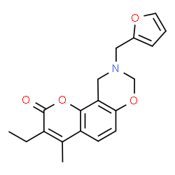 3-ethyl-9-(furan-2-ylmethyl)-4-methyl-8,10-dihydropyrano[2,3-f][1,3]benzoxazin-2-one Structure