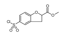 2-Benzofurancarboxylic acid, 5-(chlorosulfonyl)-2,3-dihydro-, methyl ester Structure