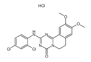 9,10-dimethoxy-2-(2,4-dichloroanilino)-6,7-dihydro-4H-1,3,5-triazino<2,1-a>isoquinolin-4-one hydrochloride Structure