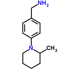 1-[4-(2-Methyl-1-piperidinyl)phenyl]methanamine Structure