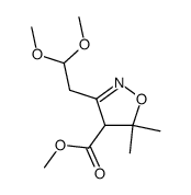 3-(2,2-Dimethoxy-ethyl)-5,5-dimethyl-4,5-dihydro-isoxazole-4-carboxylic acid methyl ester结构式