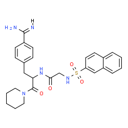 N-[(2S)-3-(4-carbamimidoylphenyl)-1-oxo-1-(1-piperidyl)propan-2-yl]-2- (naphthalen-2-ylsulfonylamino)acetamide structure