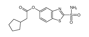 (2-sulfamoyl-1,3-benzothiazol-5-yl) 2-cyclopentylacetate结构式