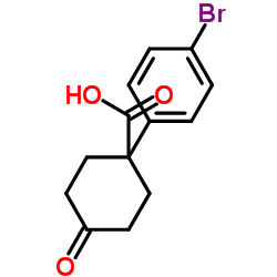 1-(4-Bromophenyl)-4-oxocyclohexanecarboxylic acid structure