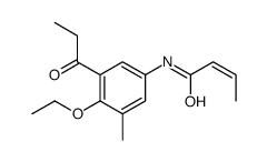 N-(4-ethoxy-3-methyl-5-propanoylphenyl)but-2-enamide结构式