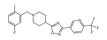 5-[1-[(5-fluoro-2-methylphenyl)methyl]piperidin-4-yl]-3-[6-(trifluoromethyl)pyridin-3-yl]-1,2,4-oxadiazole结构式