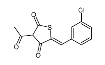 3-acetyl-5-[(3-chlorophenyl)methylidene]thiolane-2,4-dione结构式