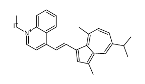 1-ethyl-4-[2-[5-isopropyl-3,8-dimethylazulen-1-yl]vinyl]quinolinium iodide Structure