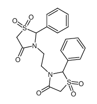 1,1,1',1'-tetraoxo-2,2'-diphenyl-3,3'-ethane-1,2-diyl-bis-1λ6-thiazolidin-4-one结构式