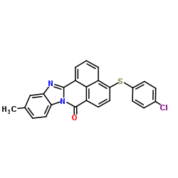 4-[(4-chlorophenyl)thio]-11-methyl-7H-benzimidazo[2,1-a]benz[de]isoquinolin-7-one structure