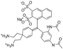 hydrogen [4-[4-(diethylamino)-α-(disulphonato-1-naphthyl)benzylidene]cyclohexa-2,5-dien-1-ylidene]diethylammonium, sodium salt结构式
