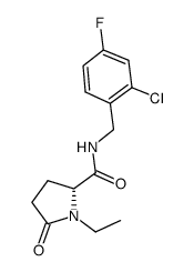 N-[(2-chloro-4-fluorophenyl)methyl]-1-ethyl-5-oxo-D-prolinamide结构式