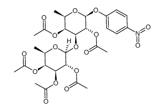 4-nitrophenyl (2,3,4-tri-O-acetyl-β-D-fucopyranosyl)-(1->3)-2,4-di-O-acetyl-β-D-fucopyranoside结构式