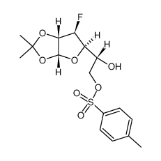 3-deoxy-3-fluoro-1,2-O-isopropylidene-6-O-p-toluenesulfonyl-α-D-glucofuranose结构式