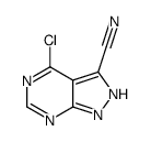 1H-Pyrazolo[3,4-d]pyrimidine-3-carbonitrile, 4-chloro-结构式