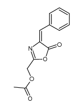 2-acetoxymethyl-4-benzyliden-4H-oxazol-5-one结构式