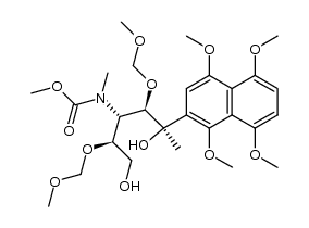 (2S,3S,4R,5R)-(-)-3-(N-methoxycarbonyl-N-methylamino)-2,4-bis(methoxymethyloxy)-5-(1,4,5,8-tetramethoxy-2-naphthalenyl)-1,5-hexanediol结构式