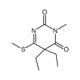 5,5-diethyl-3-methyl-6-methylsulfanyl-pyrimidine-2,4-dione结构式
