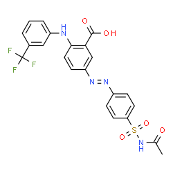 Benzoic acid,5-[[4-[(acetylamino)sulfonyl]phenyl]azo]-2-[[3-(trifluoromethyl)phenyl]amino]- (9CI)结构式