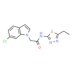 2-(6-chloro-1H-indol-1-yl)-N-[(2E)-5-ethyl-1,3,4-thiadiazol-2(3H)-ylidene]acetamide结构式