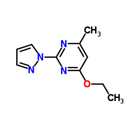 Pyrimidine, 4-ethoxy-6-methyl-2-(1H-pyrazol-1-yl)- (9CI) structure