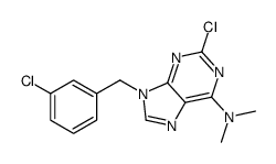 2-chloro-9-[(3-chlorophenyl)methyl]-N,N-dimethylpurin-6-amine结构式