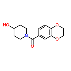 (2,3-Dihydro-benzo[1,4]dioxin-6-yl)-(4-hydroxy-piperidin-1-yl)-Methanone结构式