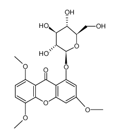 3,5,8-trimethoxyxanthone-1-O-glucopyranoside结构式