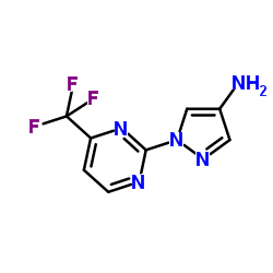 1-[4-(Trifluoromethyl)-2-pyrimidinyl]-1H-pyrazol-4-amine结构式