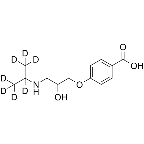 4-[2-Hydroxy-3-[(1-methylethyl)amino]propoxy]benzoic acid-d7 Structure