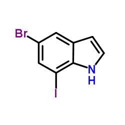 5-溴-7-碘吲哚结构式