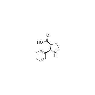 (2R,3S)-2-Phenyl-3-pyrrolidinecarboxylic acid Structure